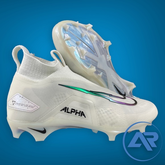 Nike Alpha Menace Elite 3 Men\'s Size 8 White Particle Grey Football Cleats main image 5